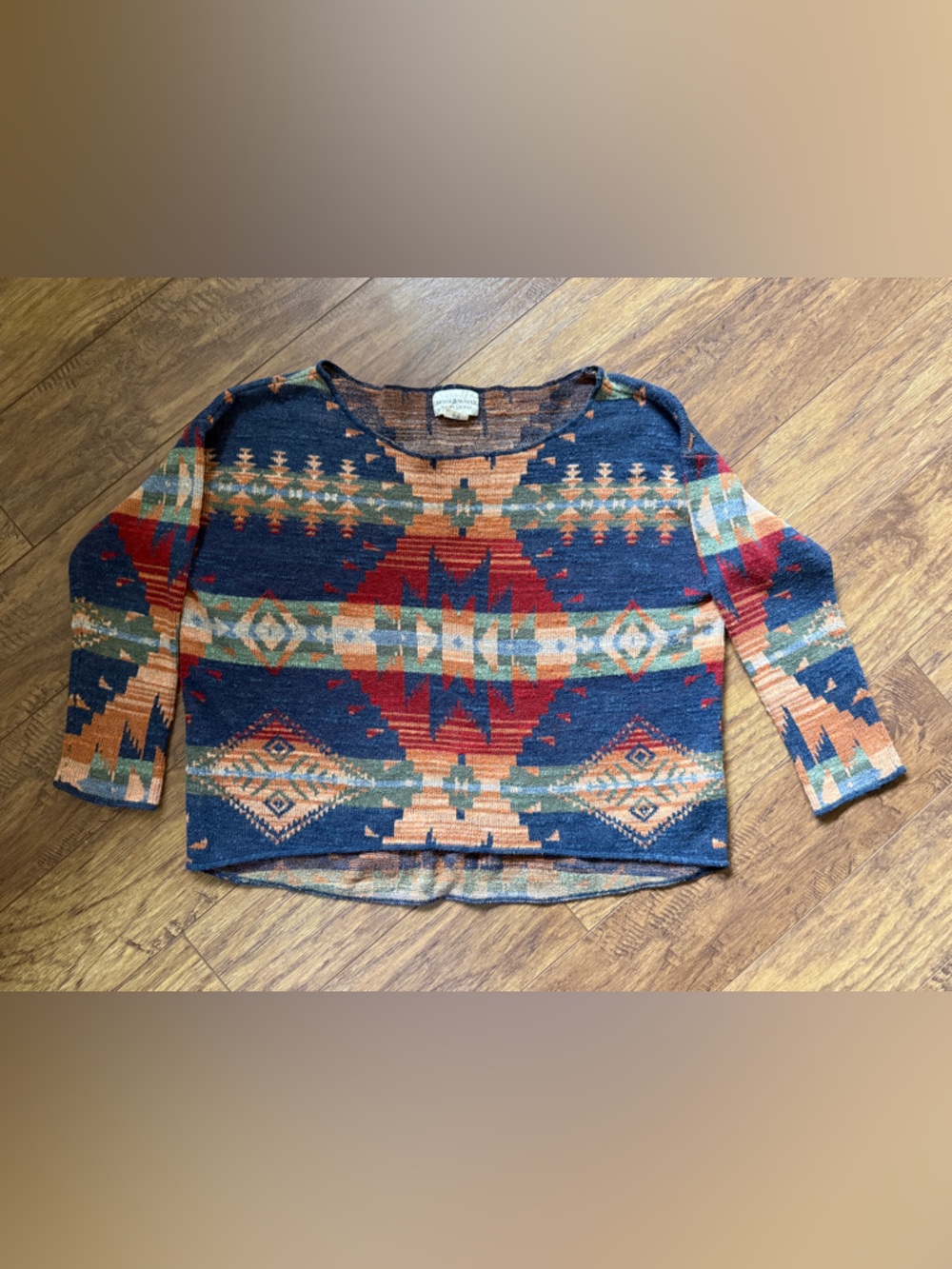Ralph Lauren Denim & Supply Navy Sweater with Southwestern Vibe, Size M